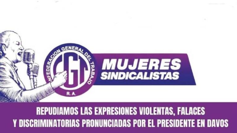 Violento y discriminatorio: las mujeres de la CGT repudiaron el discurso de Javier Milei en Davos
