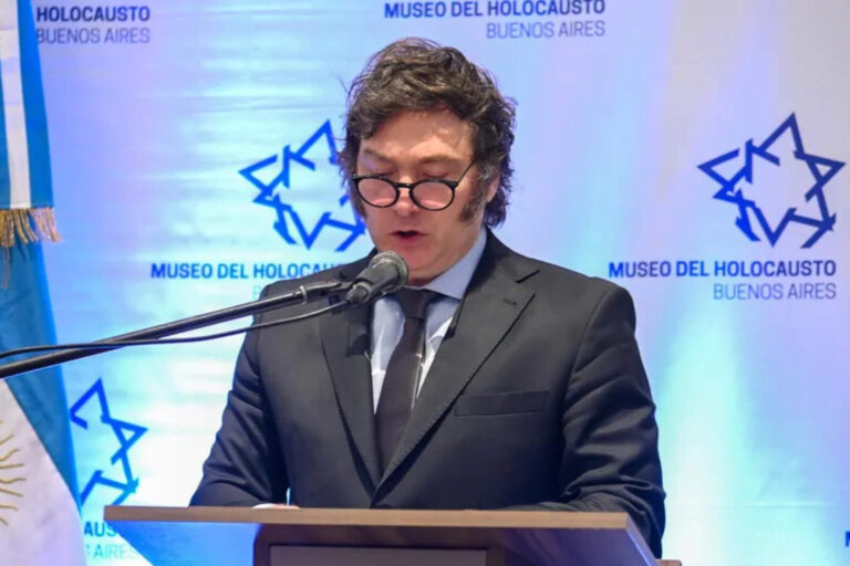 El presidente Milei dio un discurso en el acto oficial por el Día del Holocausto