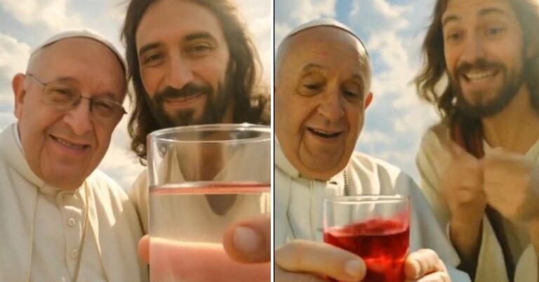 Con inteligencia artificial, recrean un emotivo encuentro entre el papa Francisco y Jesús