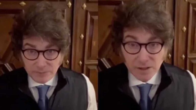 Polémica por un video de Milei: usa chaleco antibalas dentro de los despachos de la Casa Rosada?