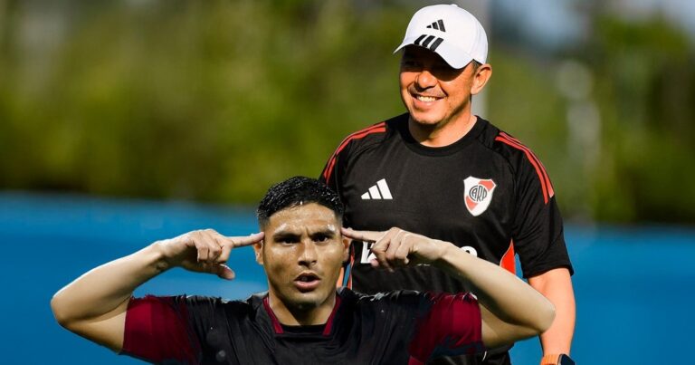 Maxi Salas dijo presente en la práctica de River: qué hizo y la idea de Gallardo