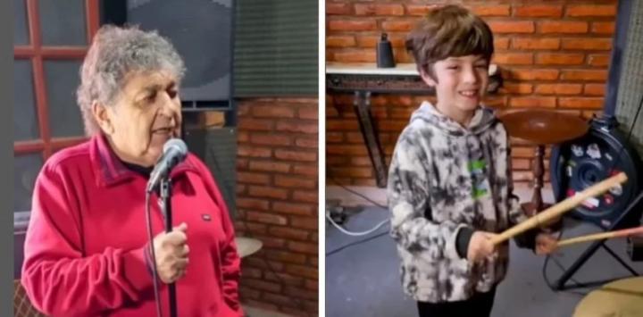 Cacho Deicas reapareció cantando con su nieto