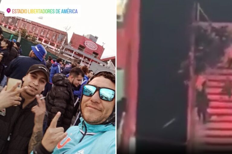 Quién es el hincha de Universidad de Chile que fue agredido y saltó al vacío en medio de los incidentes con Independiente